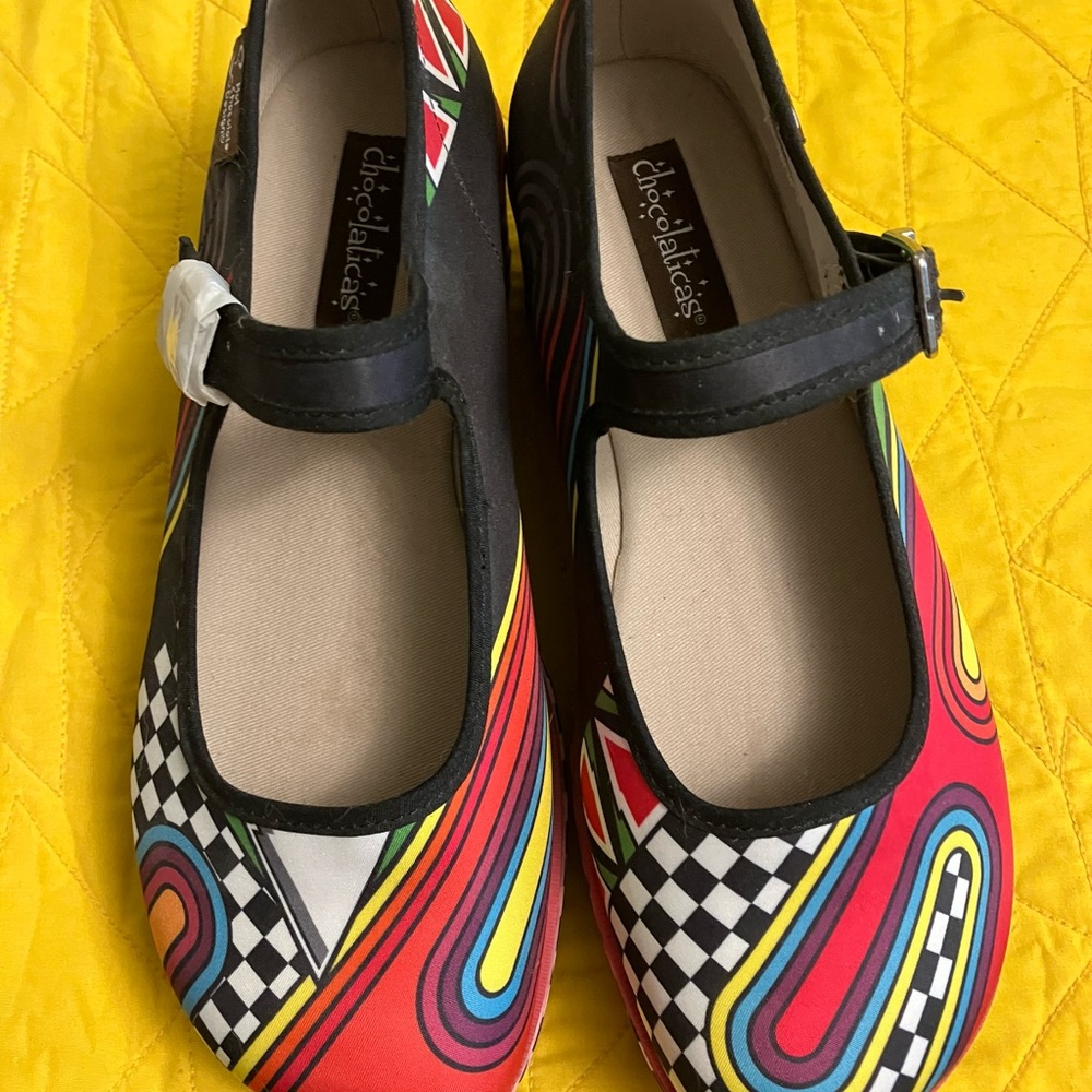 Women's 9/39 Hot Chocolate Design “1980” Mary Jane Platform Shoes NWT